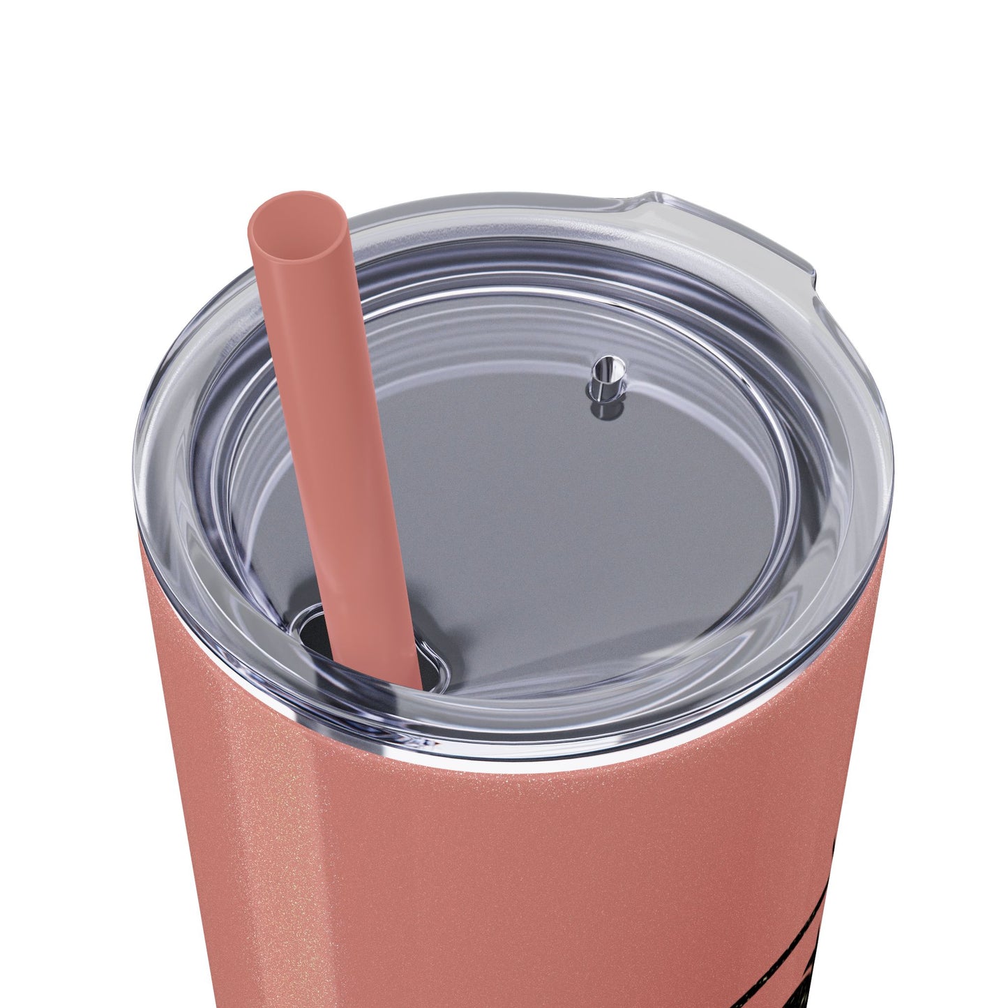 Rose Blush Logo Design Skinny Tumbler with Straw