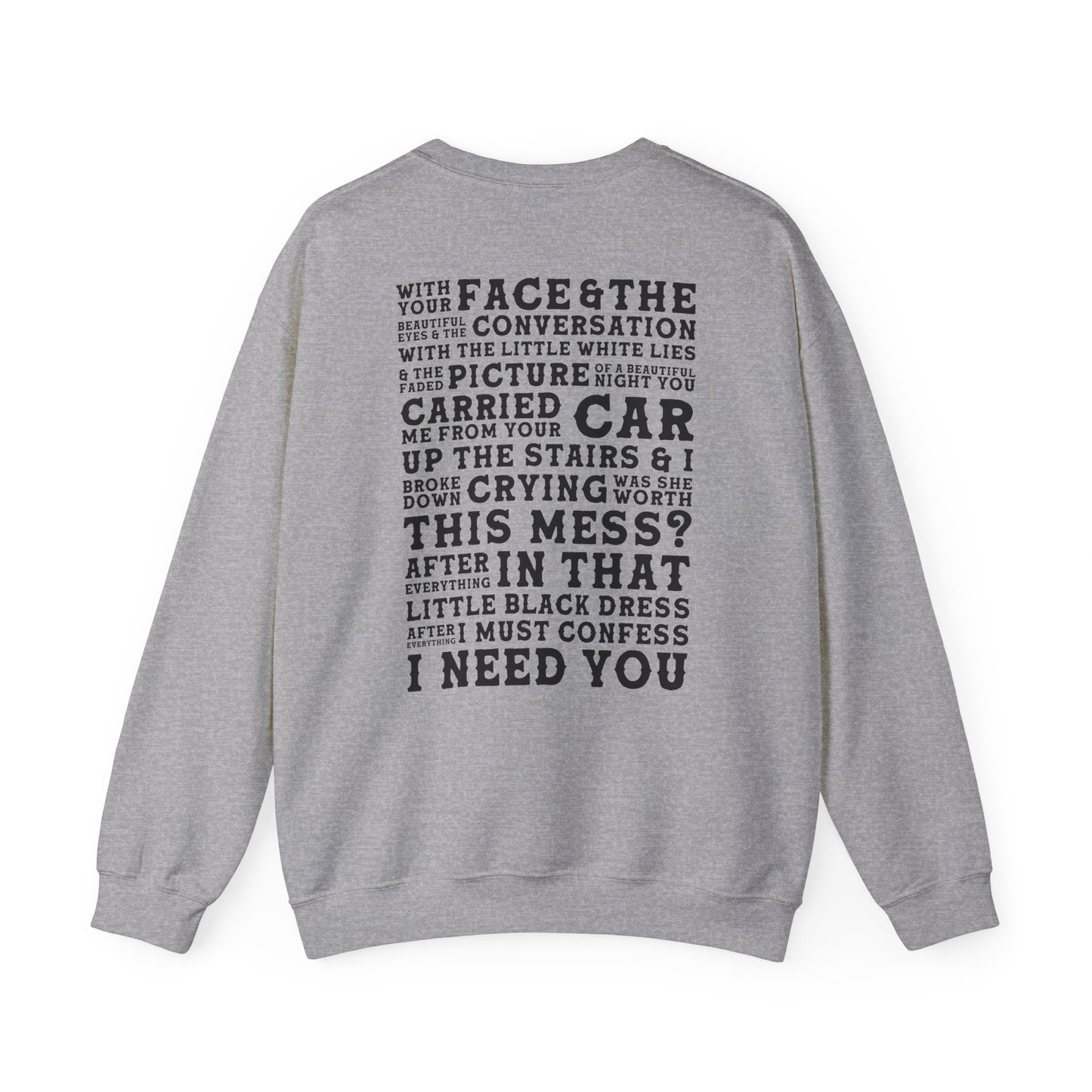 The Other Side Of The Door (lyrics on back) Crewneck Sweatshirt