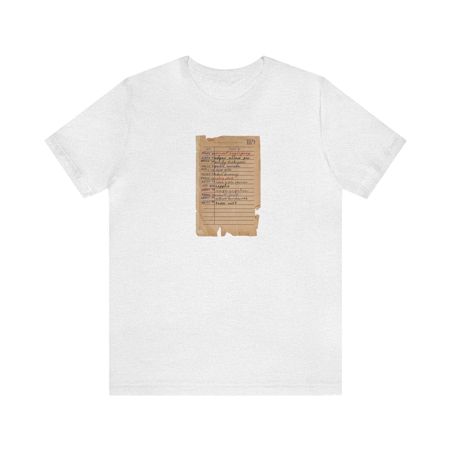 Poets Library Card Tshirt