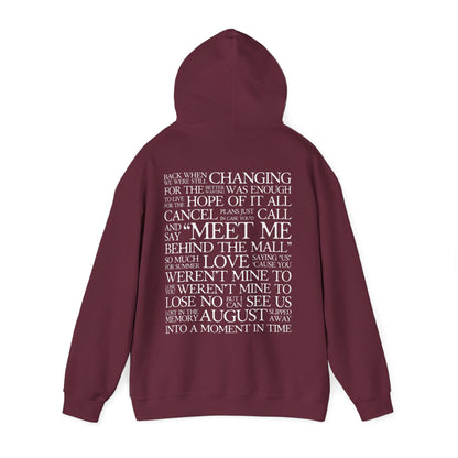 August (lyrics on back) Hoodie