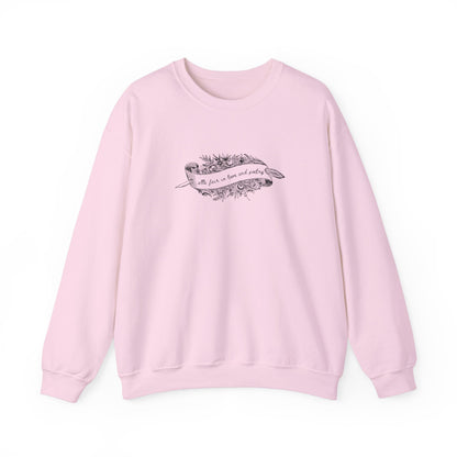 All's Fair in Love and Poetry Crewneck Sweatshirt