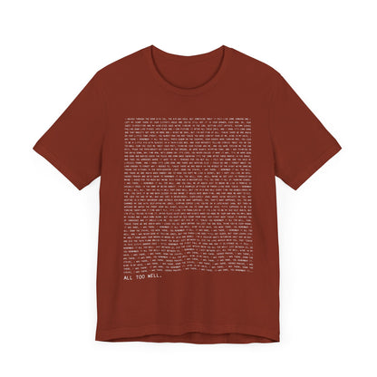 All Too Well 10 Minute Version Tshirt