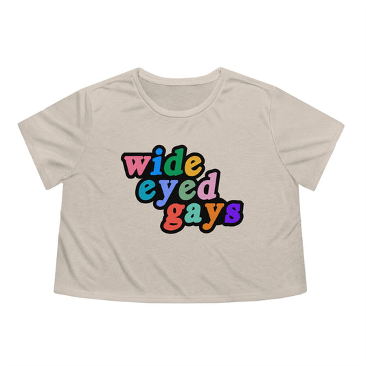 Wide Eyed Gays Flowy Cropped Tee