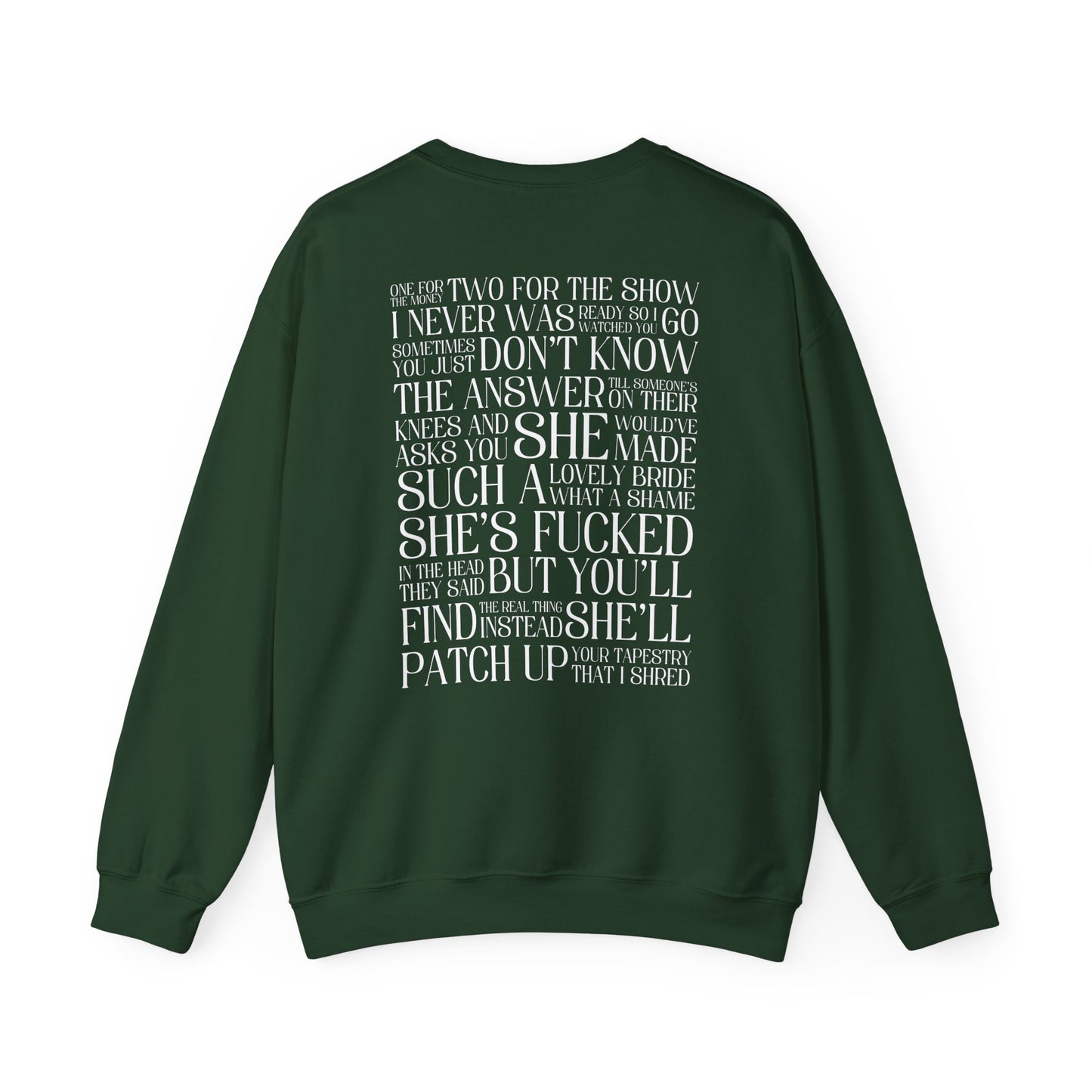 Champagne Problems (lyrics on back) Crewneck Sweatshirt