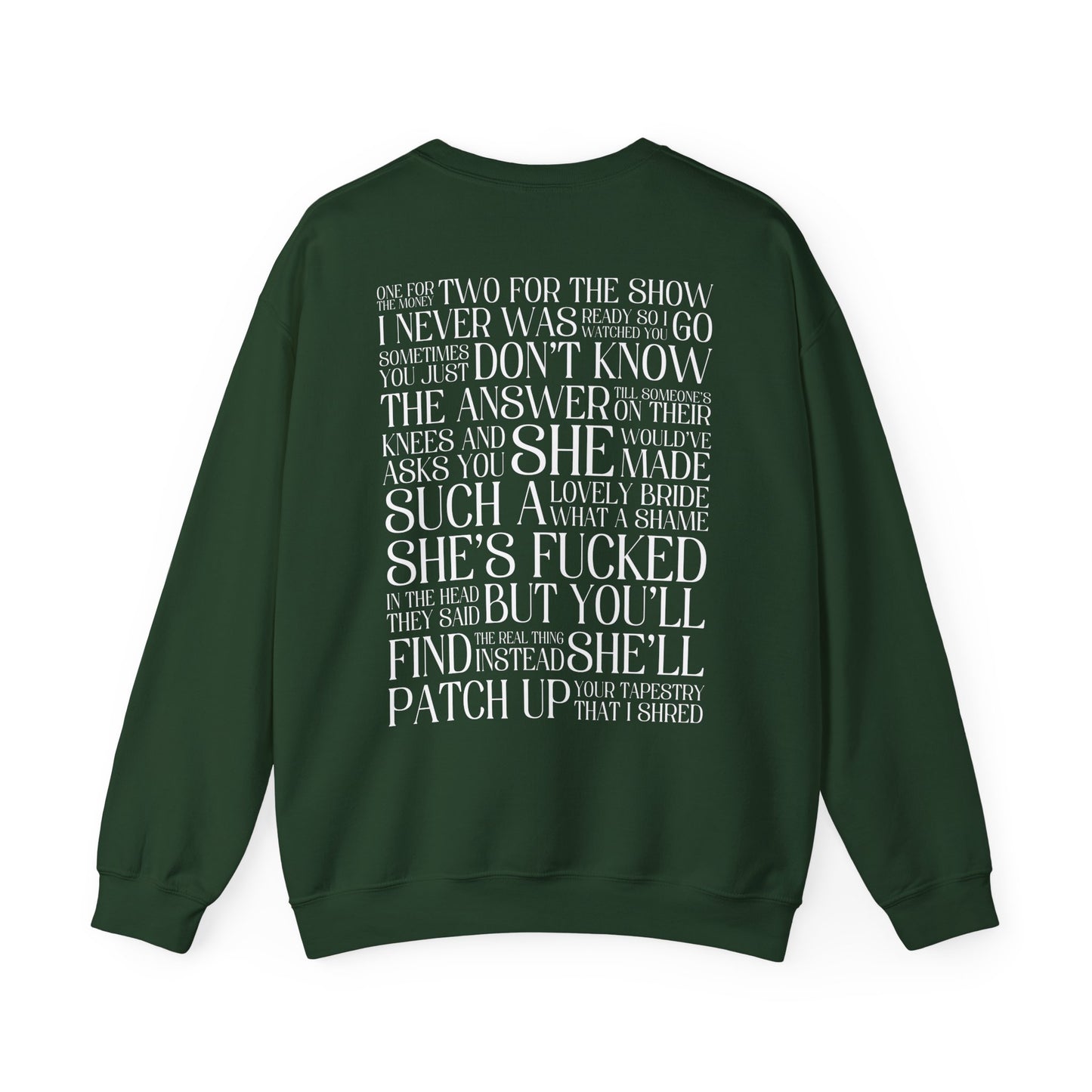 Champagne Problems (lyrics on back) Crewneck Sweatshirt