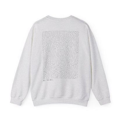 All Too Well 10 Minute Version (lyrics on back) Crewneck Sweatshirt