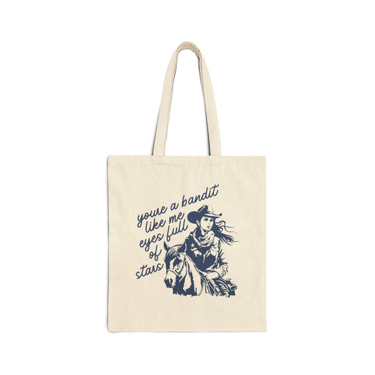 Cowboy Like Me Cotton Canvas Tote Bag