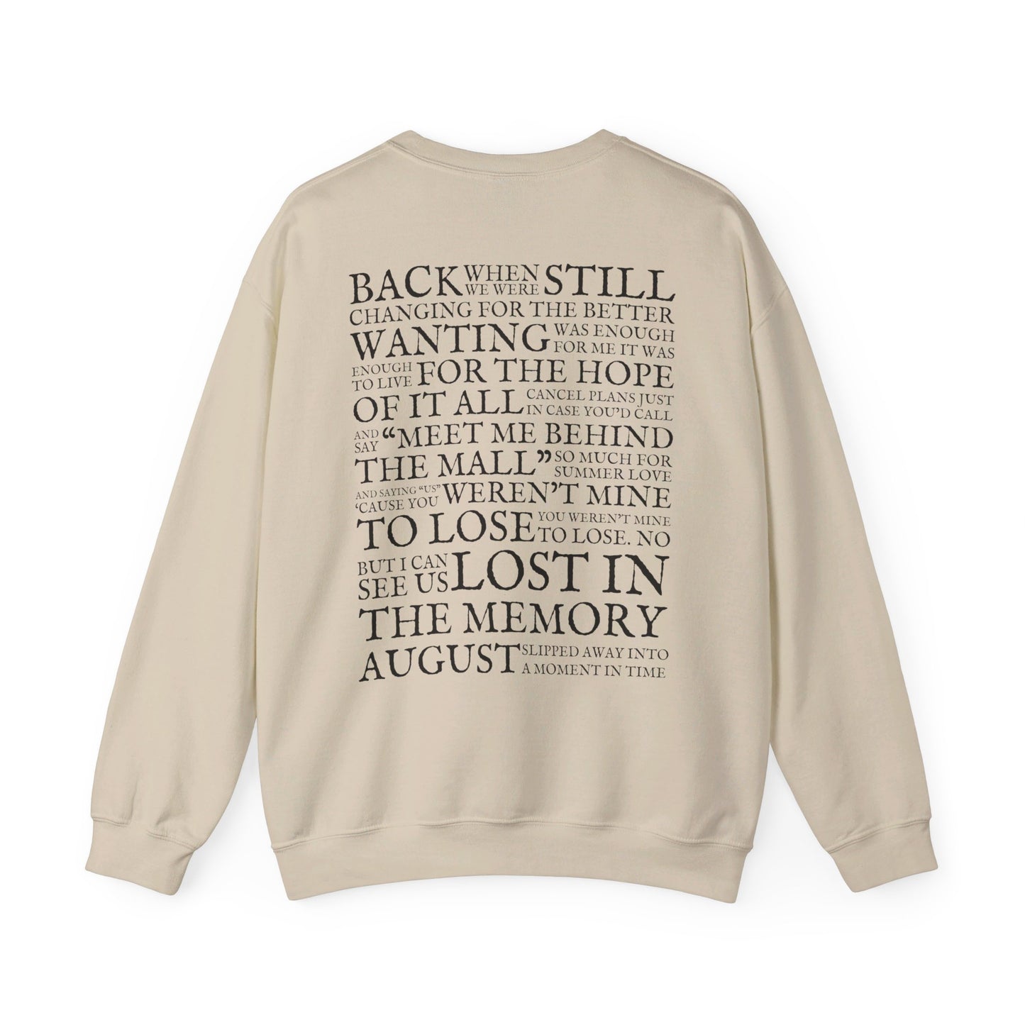 August Lyrics Crewneck Sweatshirt