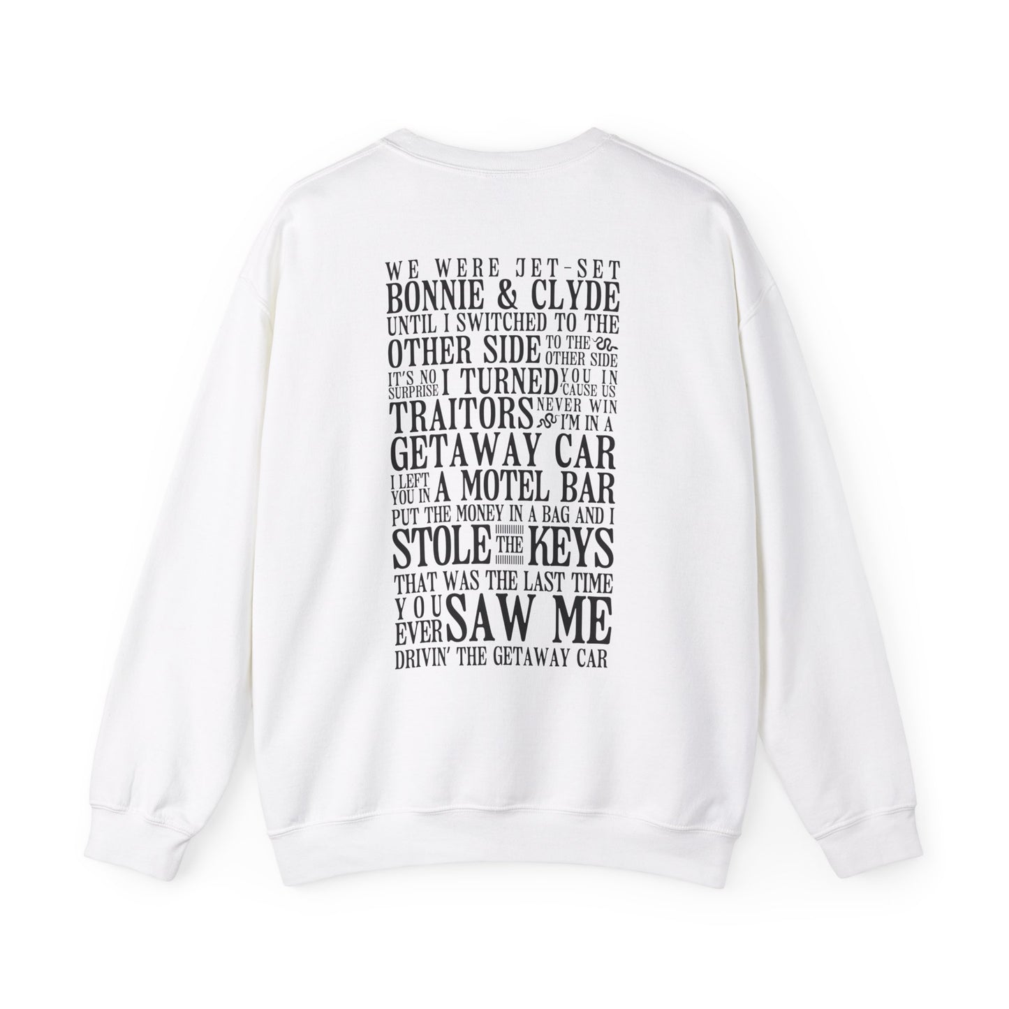 Getaway Car Lyrics Crewneck Sweatshirt