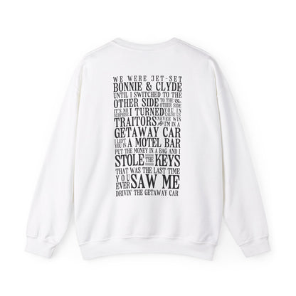 Getaway Car Lyrics Crewneck Sweatshirt