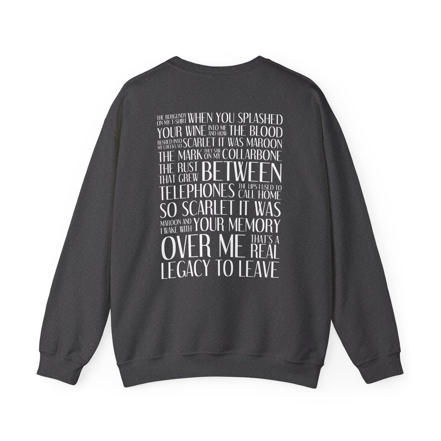 Maroon (lyrics on back, clean version) Crewneck Sweatshirt