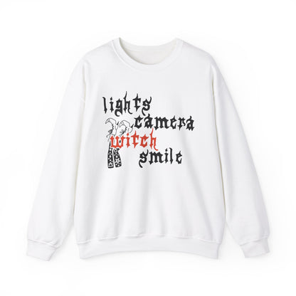 Lights Camera Witch Smile Crewneck Sweatshirt