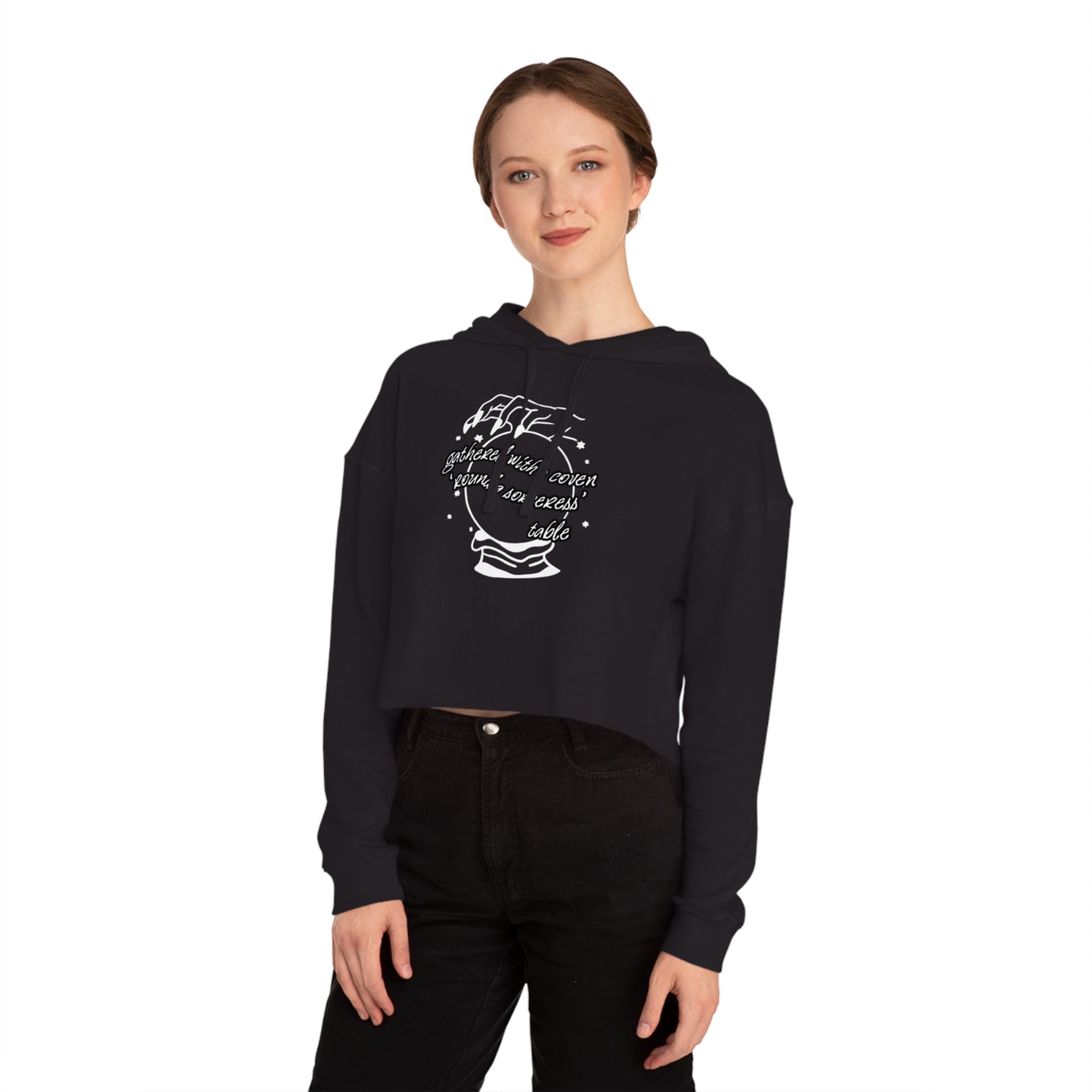 Gathered With A Coven Cropped Hooded Sweatshirt