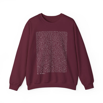 All Too Well 10 Minute Version Crewneck Sweatshirt