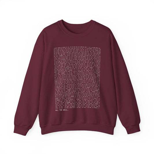 All Too Well 10 Minute Version Crewneck Sweatshirt