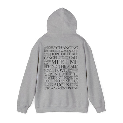 August (lyrics on back) Hoodie