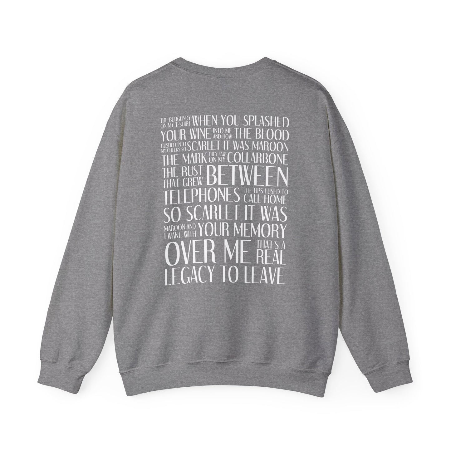 Maroon (lyrics on back, clean version) Crewneck Sweatshirt