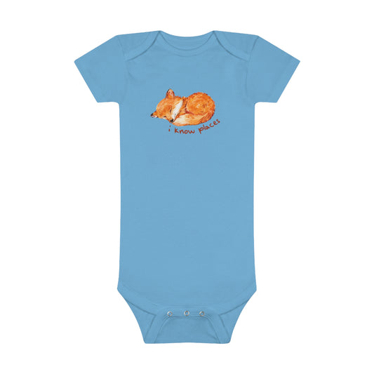 I Know Places Fox Baby Short Sleeve Onesie®