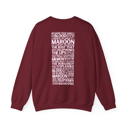 Maroon Lyrics Crewneck Sweatshirt