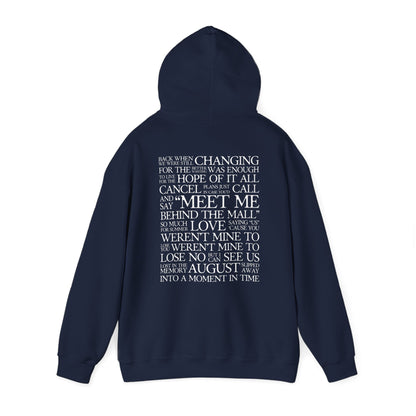 August (lyrics on back) Hoodie