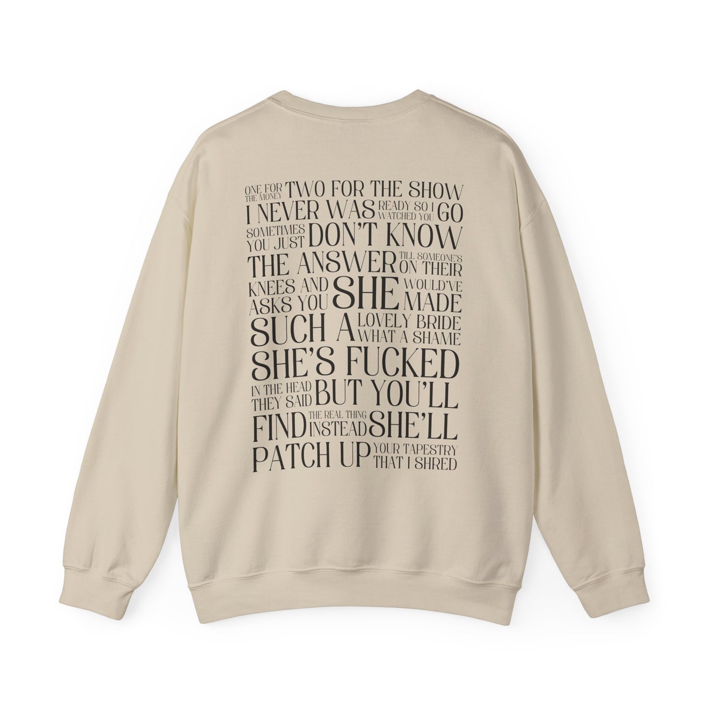 Champagne Problems (lyrics on back) Crewneck Sweatshirt