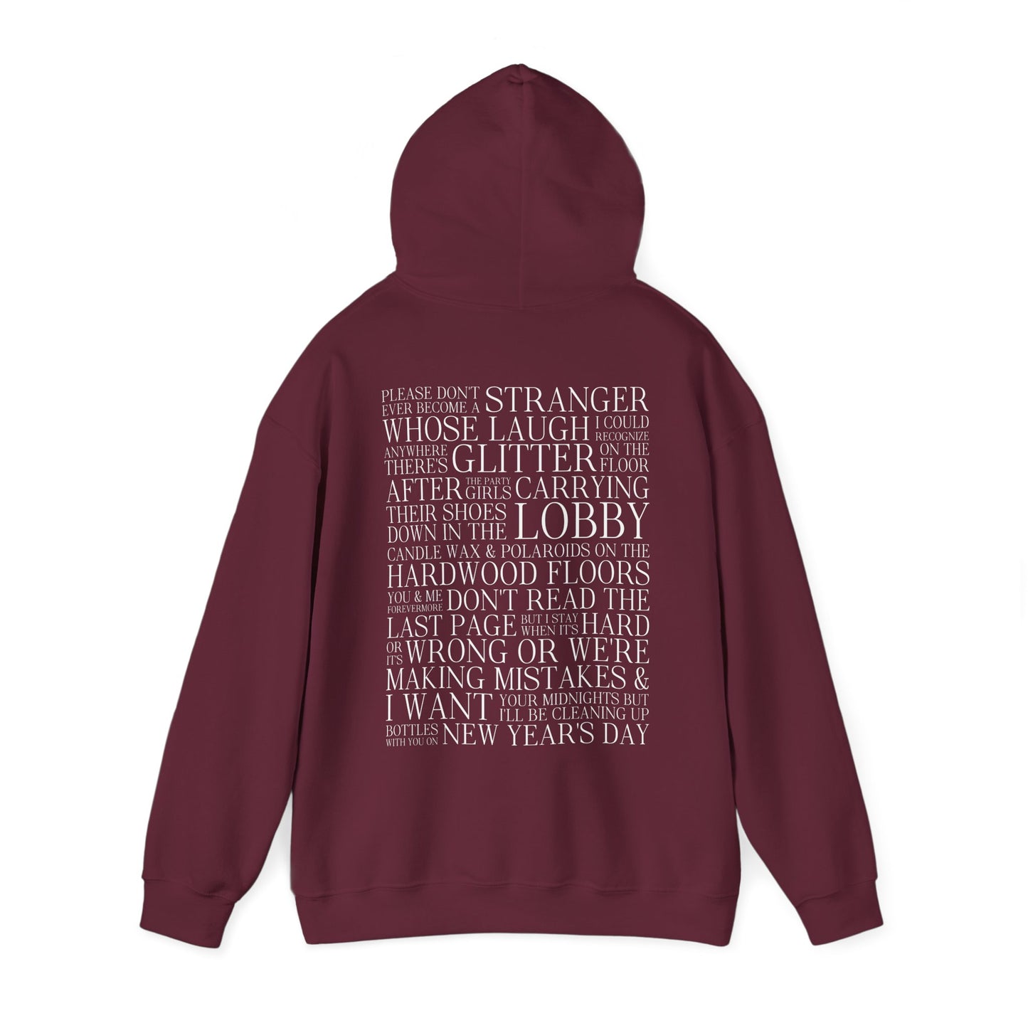 New Years Day (lyrics on back) Hoodie