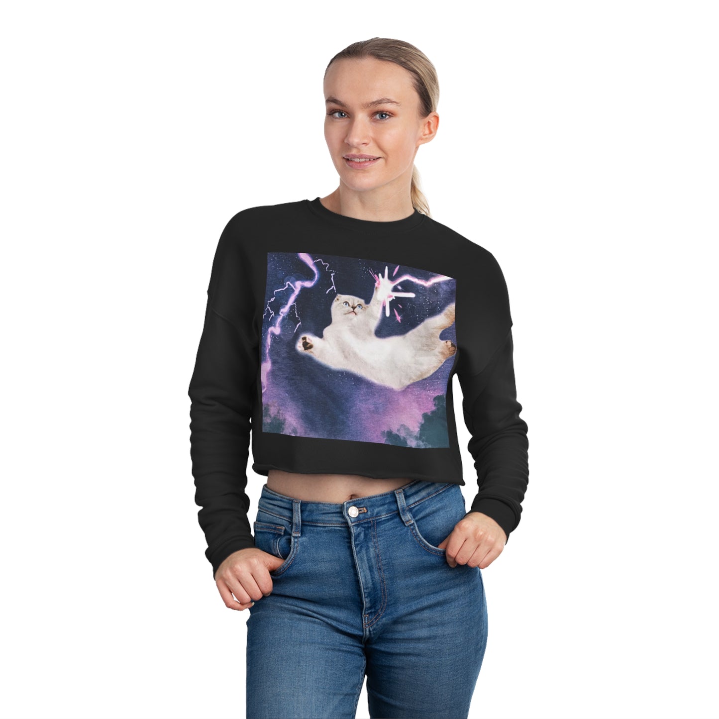 Cat Cropped Sweatshirt/ Swiftie Cat Sweater Cropped