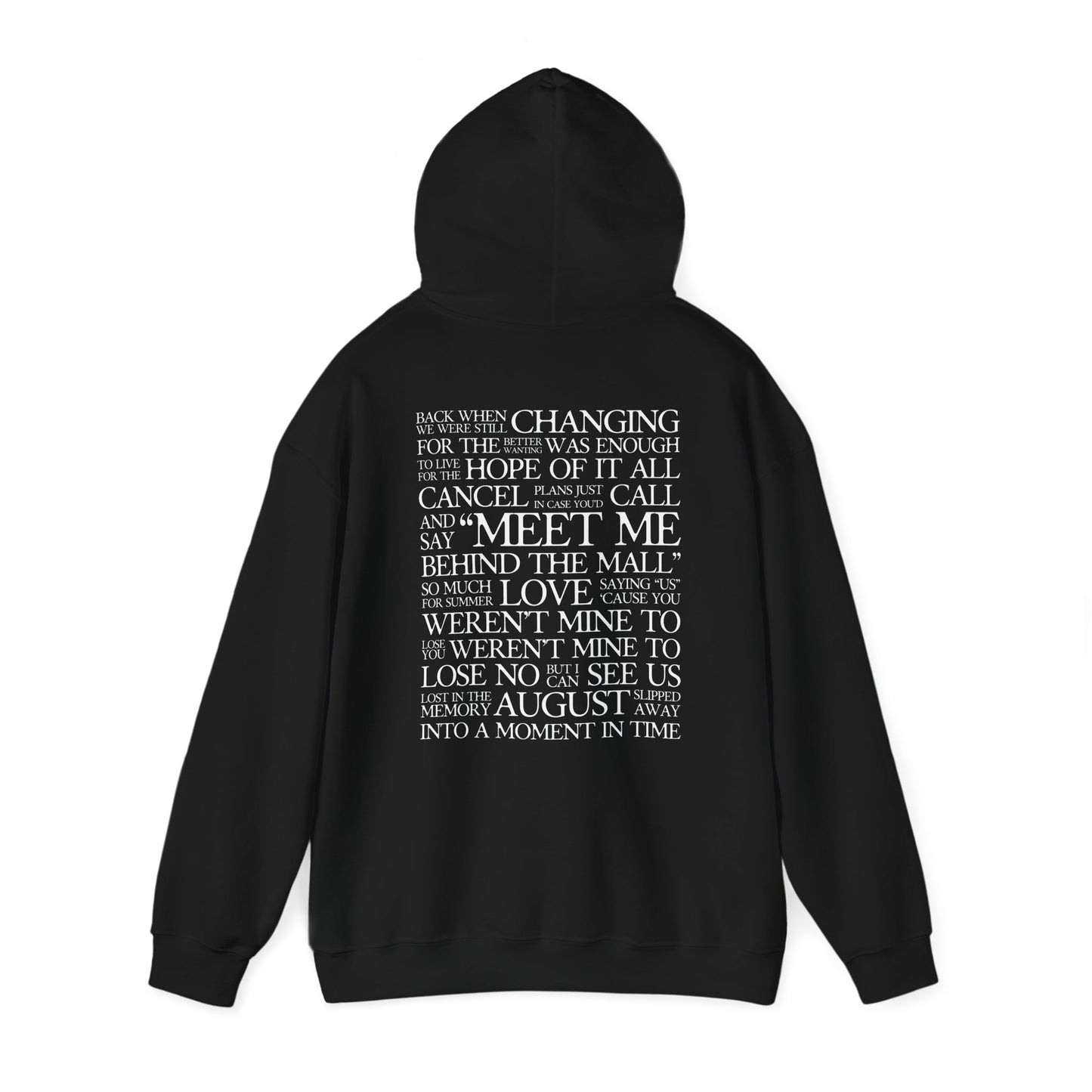 August (lyrics on back) Hoodie