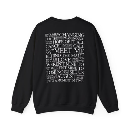 August (lyrics on back) Crewneck Sweatshirt