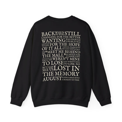 August Lyrics Crewneck Sweatshirt