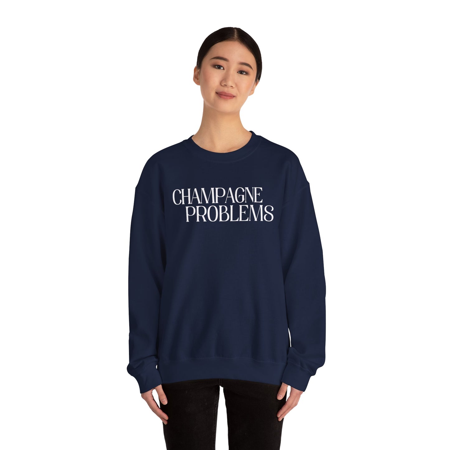 Champagne Problems (lyrics on back) Crewneck Sweatshirt