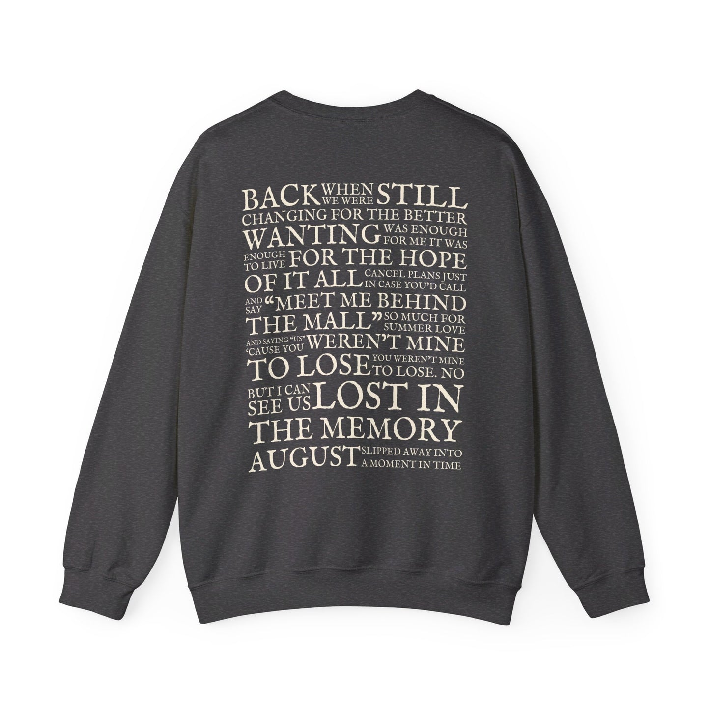 August Lyrics Crewneck Sweatshirt