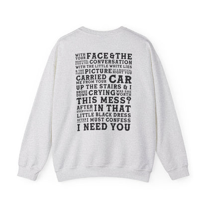 The Other Side Of The Door (lyrics on back) Crewneck Sweatshirt
