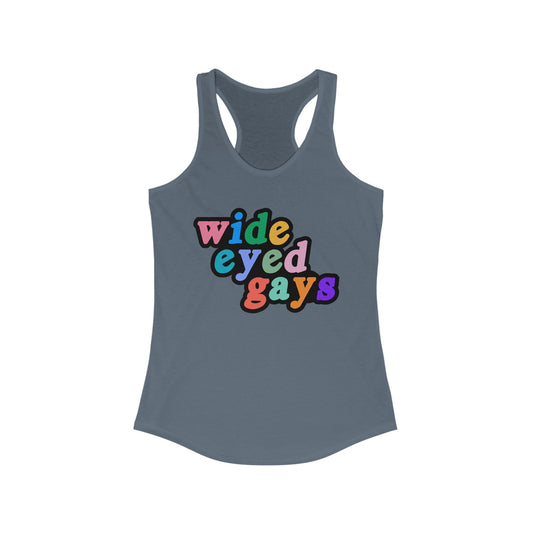 Wide Eyed Gays Racerback Tank