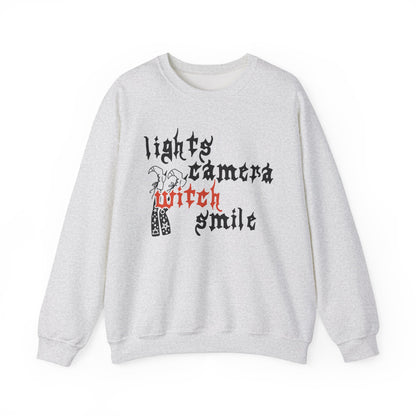 Lights Camera Witch Smile Crewneck Sweatshirt