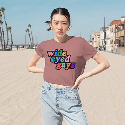 Wide Eyed Gays Flowy Cropped Tee