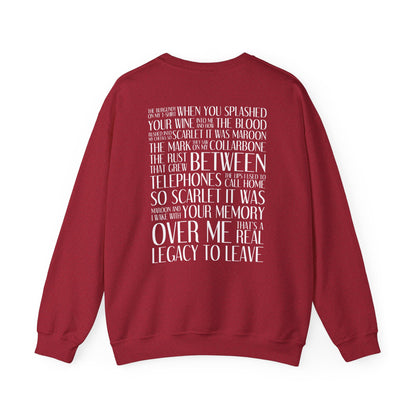 Maroon (lyrics on back, clean version) Crewneck Sweatshirt