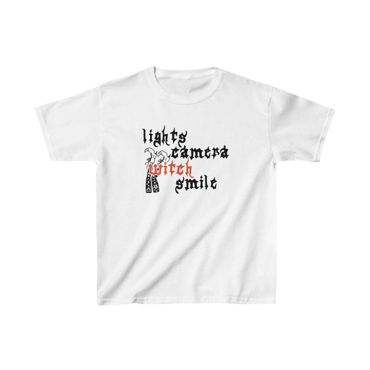 Lights Camera Witch Smile Kids Heavy Cotton™ Tee