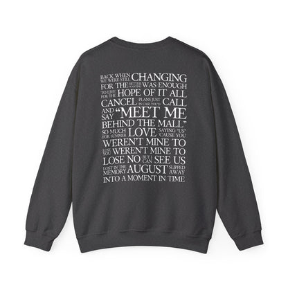 August (lyrics on back) Crewneck Sweatshirt