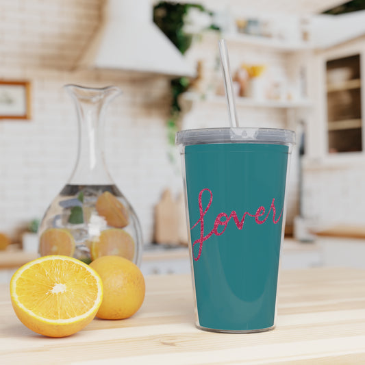 Lover Plastic Tumbler with Straw