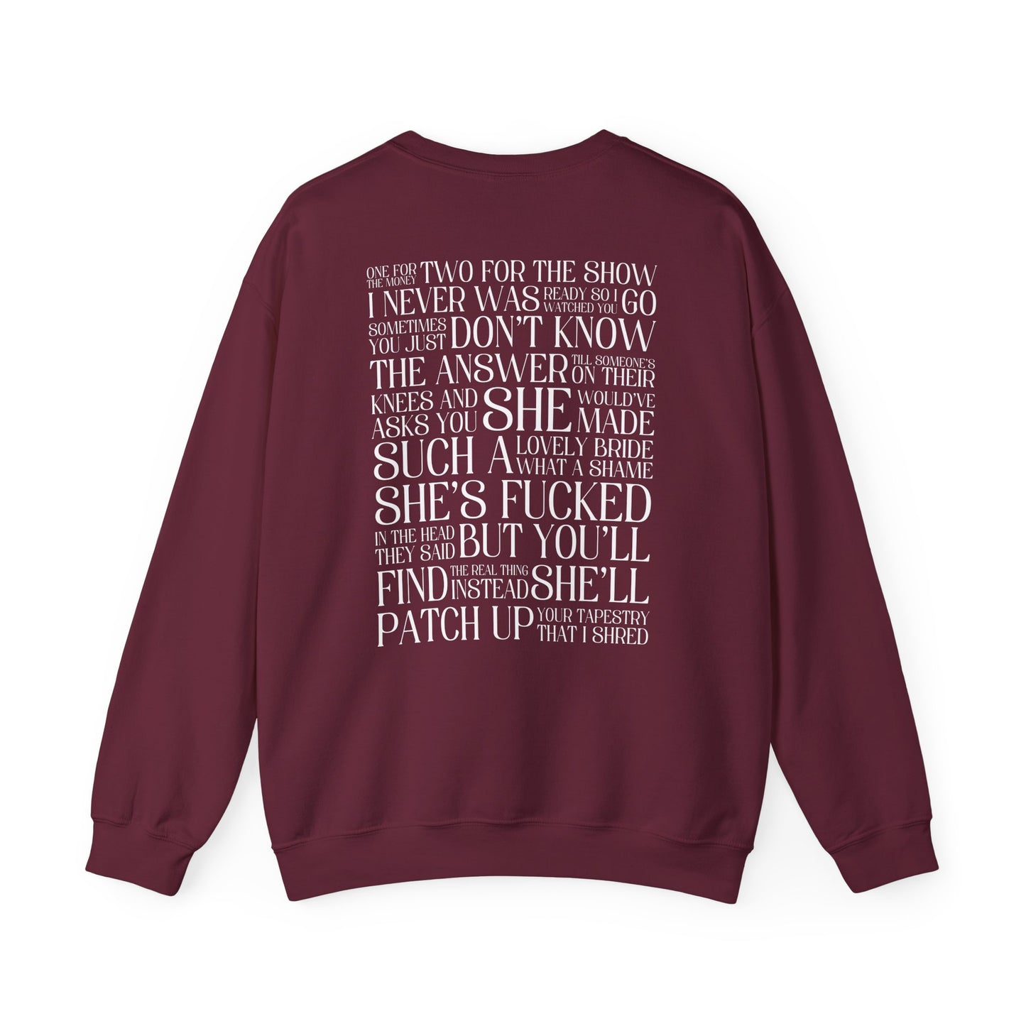 Champagne Problems (lyrics on back) Crewneck Sweatshirt