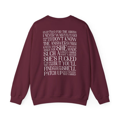 Champagne Problems (lyrics on back) Crewneck Sweatshirt
