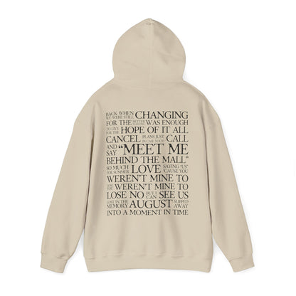 August (lyrics on back) Hoodie