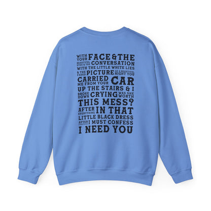 The Other Side Of The Door (lyrics on back) Crewneck Sweatshirt