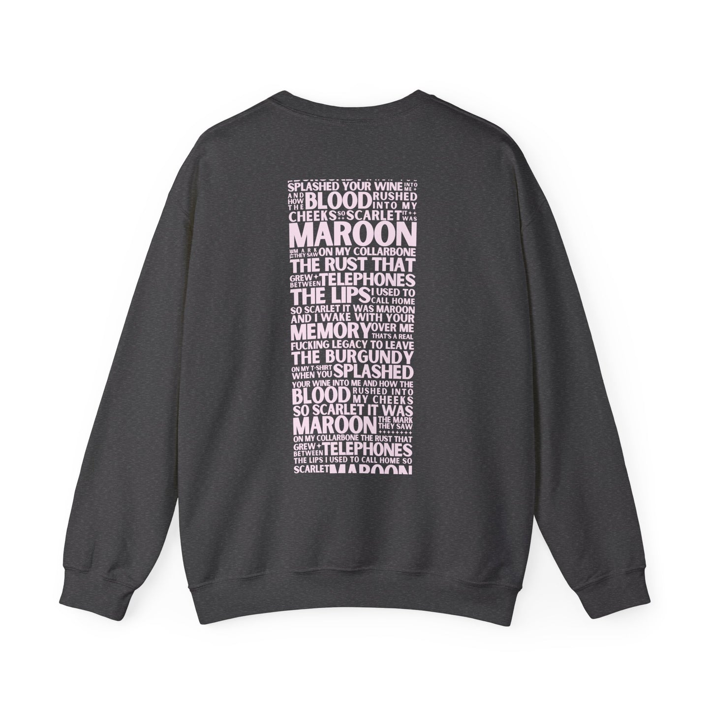 Maroon Lyrics Crewneck Sweatshirt