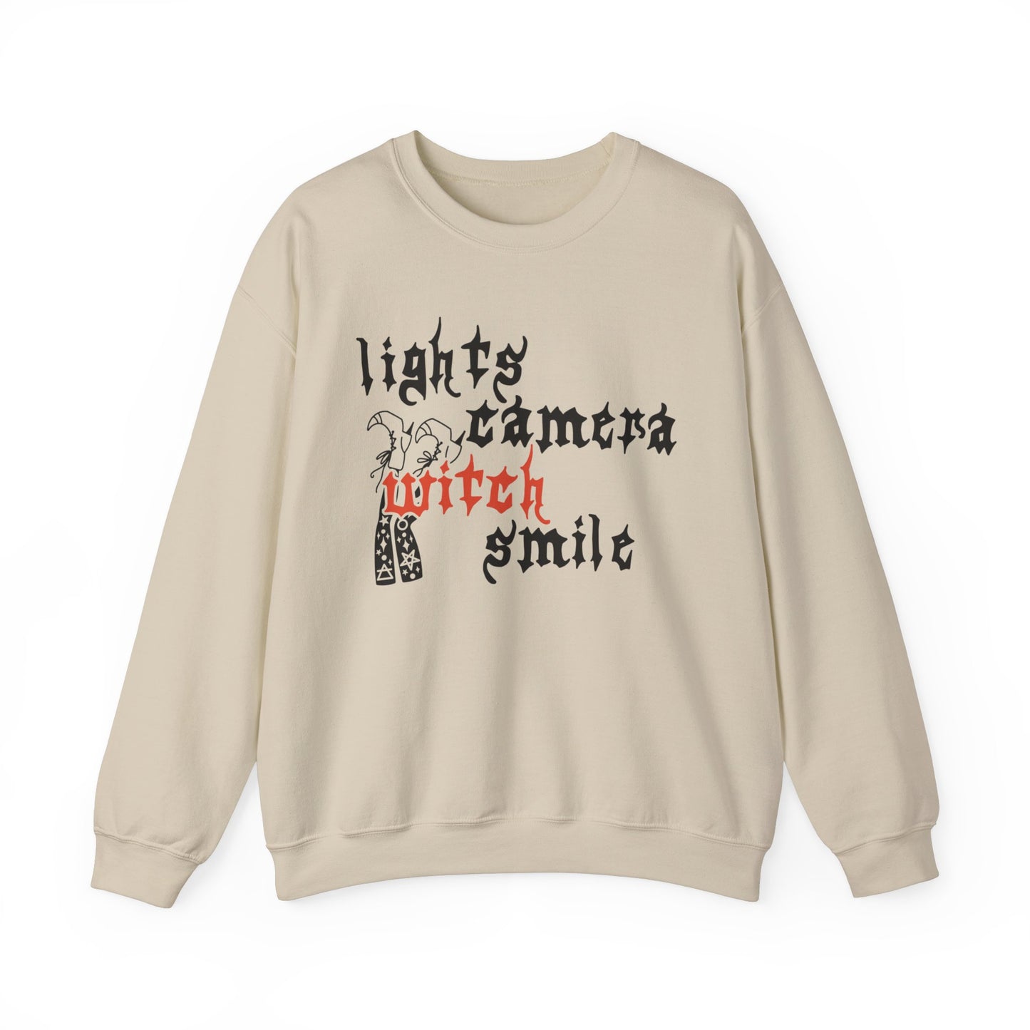 Lights Camera Witch Smile Crewneck Sweatshirt