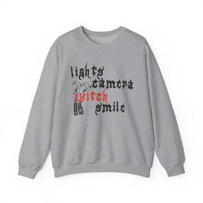 Lights Camera Witch Smile Crewneck Sweatshirt