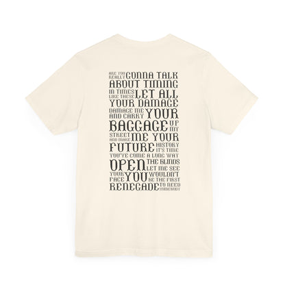 Renegade (lyrics on back) tshirt