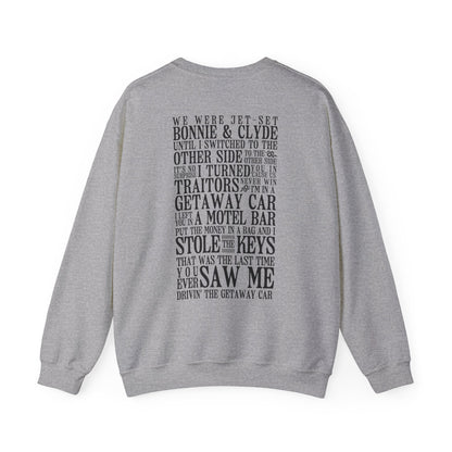 Getaway Car Lyrics Crewneck Sweatshirt