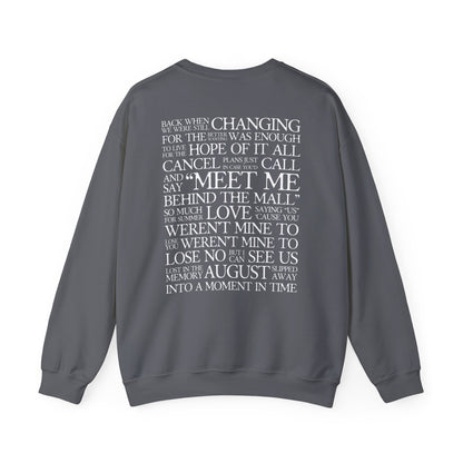 August (lyrics on back) Crewneck Sweatshirt